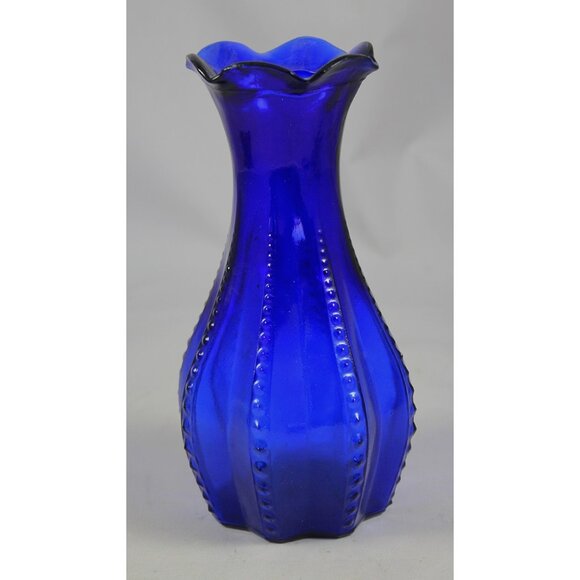 Vintage USA Cobalt Blue Glass Vase - Picture 3 of 6